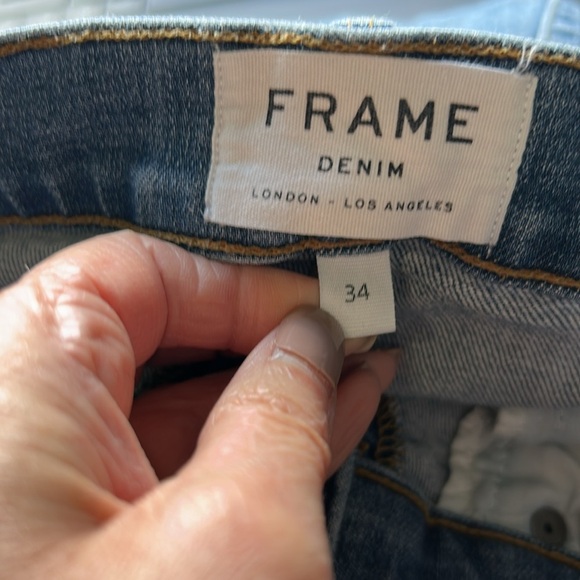 Frame Denim Jagger True Skinny Conrad Mens Slit Knees Mid Rise Sz 34 - Picture 10 of 15